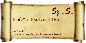 Szám Skolasztika névjegykártya